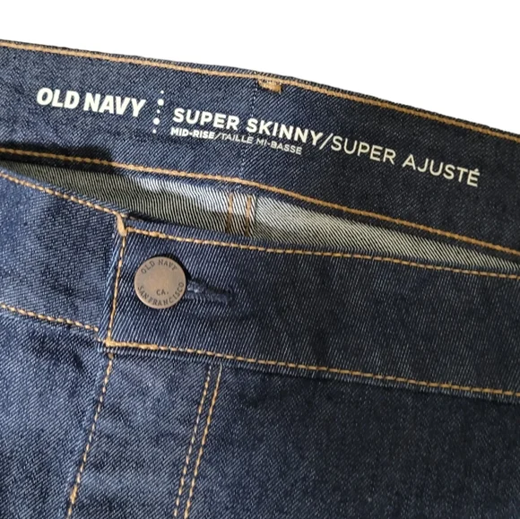 Old navy womens plus size 26 long Super skinny mid-rise blue wash new 48"X31" - Picture 5 of 5